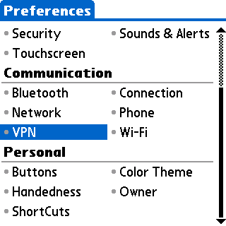 VPN i prefs