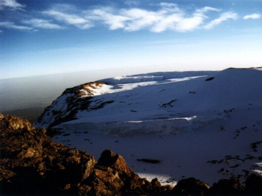 Utsikt frå Uhuru Peak.