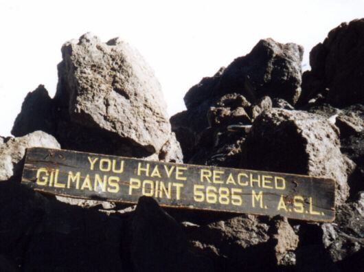 Gilmans Point, 5685moh. Dei fleste snur her.